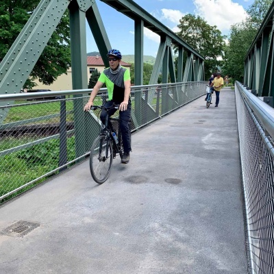 Umbau einer ehemaligen Bahn-Brücke zur Radwegbrücke in Rudolstadt / OT Schwarza